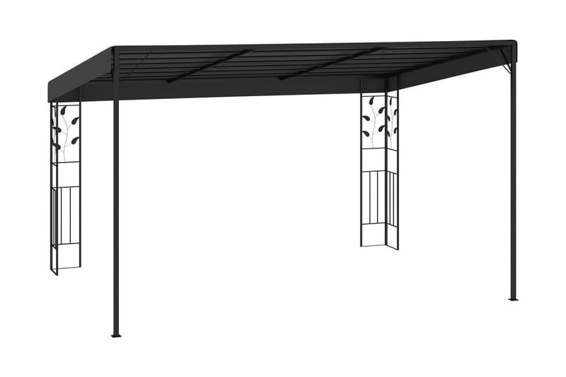 Väggmonterad paviljong 4x3x2,5 m antracit - Antracit - Utemöbler - Solskydd - Paviljong - Komplett paviljong