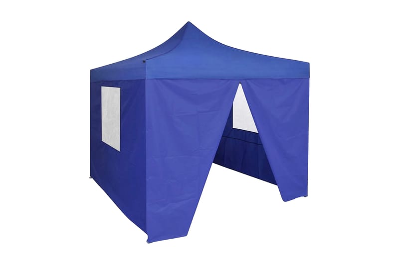 Blått hopfällbart tält 3x3 m med 4 väggar - Blå - Utemöbler - Solskydd - Paviljong - Paviljongtak