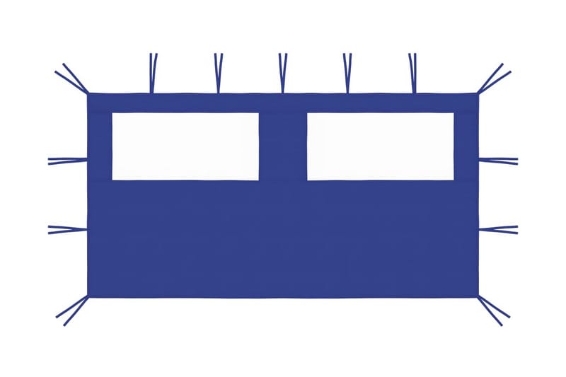 Sidovägg med fönster till partytält 4x2 m blå - Blå - Utemöbler - Solskydd - Paviljong - Paviljongväggar