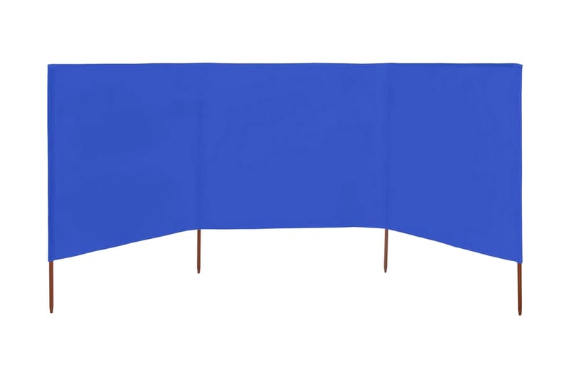 Vindskydd 3 paneler tyg 400x120 cm azurblå - Blå - Utemöbler - Solskydd - Skärmskydd & vindskydd