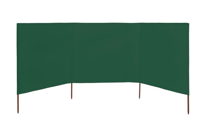 Vindskydd 3 paneler tyg 400x120 cm grön - Grön - Utemöbler - Solskydd - Skärmskydd & vindskydd