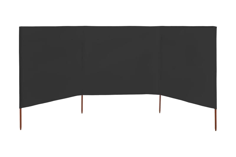 Vindskydd 3 paneler tyg 400x160 cm antracit - Grå - Utemöbler - Solskydd - Skärmskydd & vindskydd - Skärm