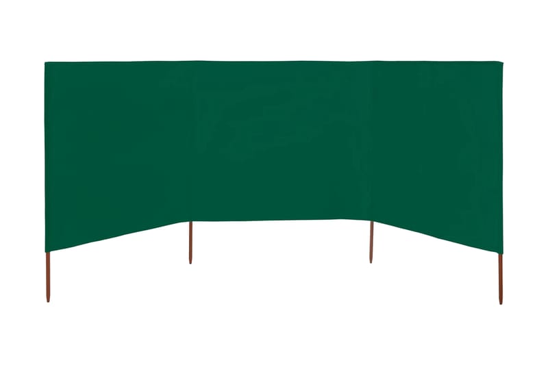 Vindskydd 3 paneler tyg 400x160 cm grön - Grön - Utemöbler - Solskydd - Skärmskydd & vindskydd - Skärm