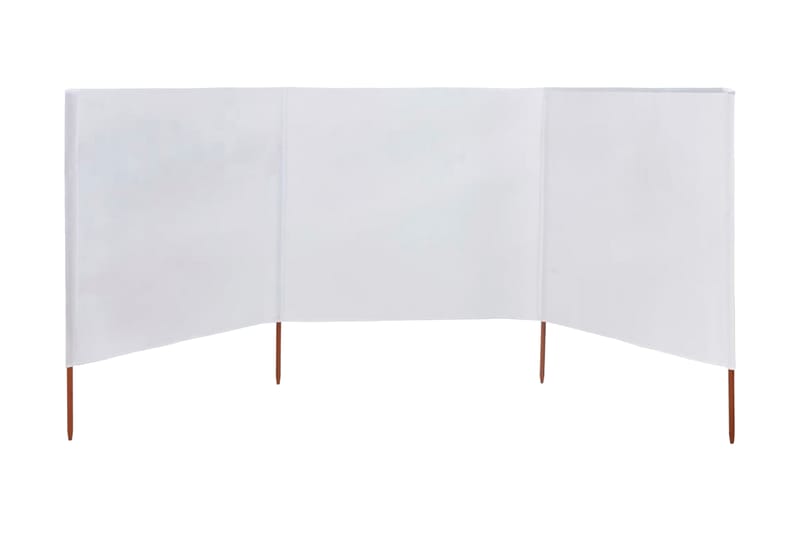 Vindskydd 3 paneler tyg 400x160 cm sandvit - Vit - Utemöbler - Solskydd - Skärmskydd & vindskydd - Skärm