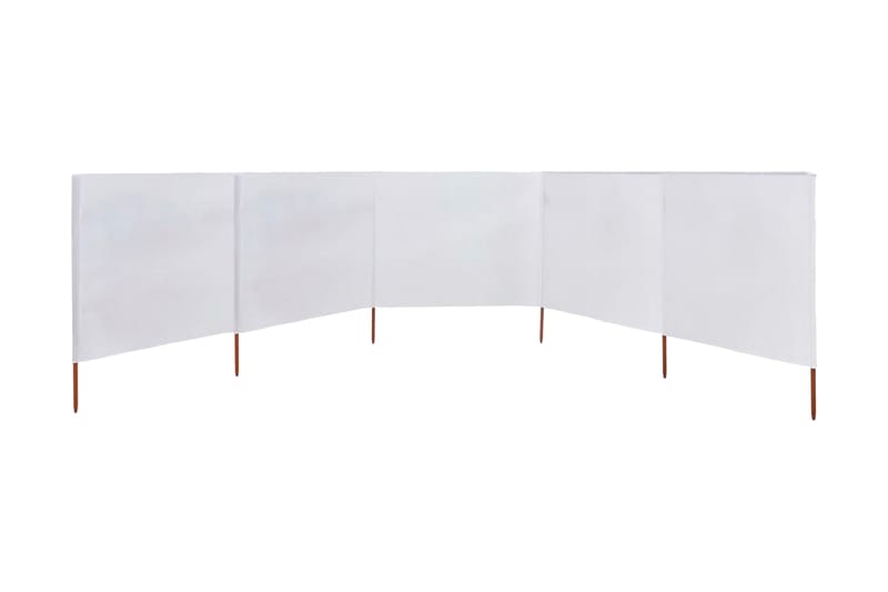 Vindskydd 5 paneler tyg 600x120 cm sandvit - Vit - Utemöbler - Solskydd - Skärmskydd & vindskydd - Skärm