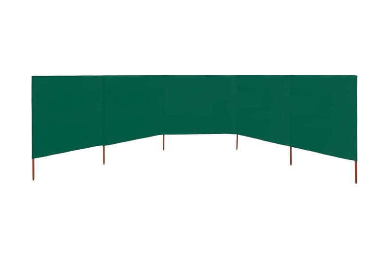 Vindskydd 5 paneler tyg 600x160 cm grön - Grön - Utemöbler - Solskydd - Skärmskydd & vindskydd
