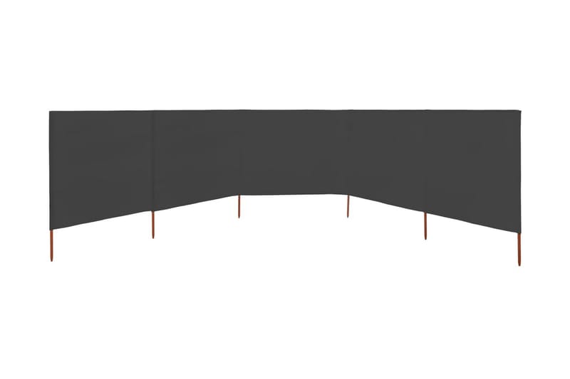 Vindskydd 5 paneler tyg 600x80 cm antracit - Grå - Utemöbler - Solskydd - Skärmskydd & vindskydd - Skärm