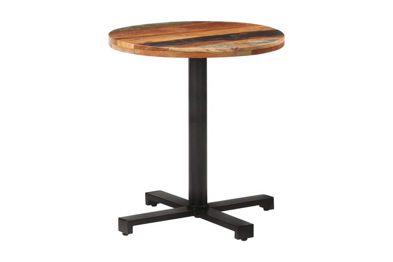 Cafébord runt 70x75 cm massivt återvunnet trä - Brun - Utemöbler - Balkong - Balkongmöbler - Balkongbord