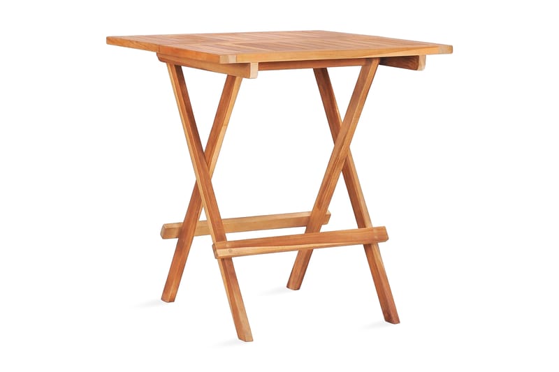 Hopfällbart cafébord 60x60x65 cm massiv teak - Brun - Utemöbler - Balkong - Balkongmöbler - Balkongbord