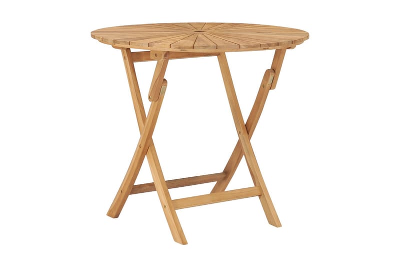 Hopfällbart trädgårdsbord Ã˜ 85 cm massivt teakträ - Brun - Utemöbler - Balkong - Balkongmöbler - Balkongbord