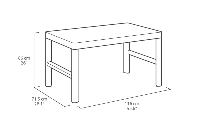 Lyon Cafébord 116 cm Antracit - Keter - Utemöbler - Utebord & trädgårdsbord - Cafebord