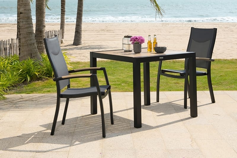 Panama Cafébord 92 cm - Svart/Gul - Utemöbler - Utebord & trädgårdsbord - Cafebord
