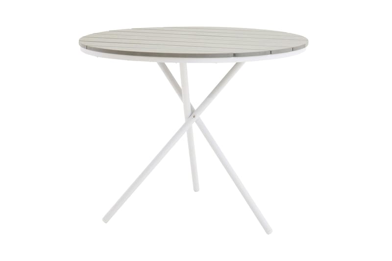 Parma Cafébord 90 cm Rund Vit/Grå - Venture Home - Utemöbler - Utebord & trädgårdsbord - Cafebord