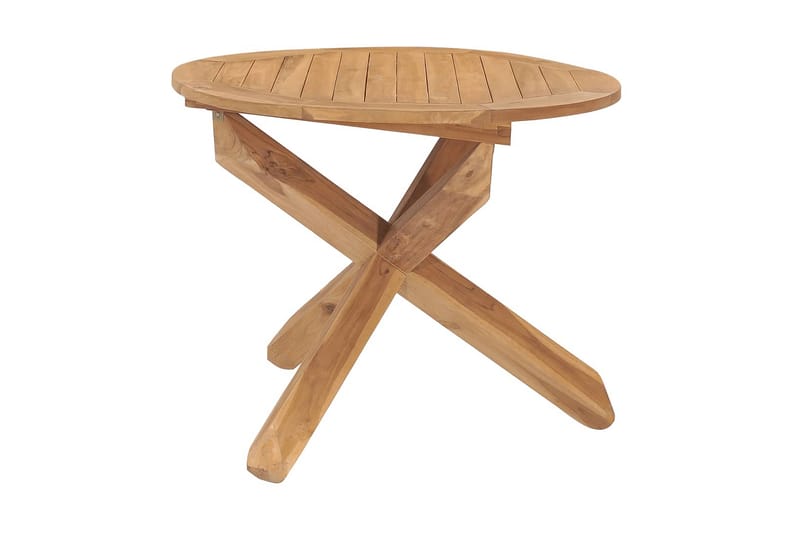 Trädgårdsbord Ã˜90x75 cm massiv teak - Brun - Utemöbler - Balkong - Balkongmöbler - Balkongbord