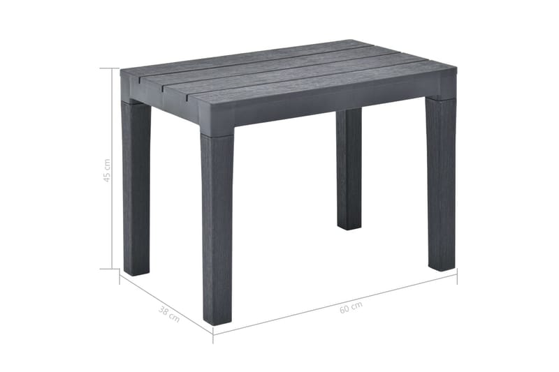 Trädgårdsbord med 2 bänkar plast antracit - Grå - Utemöbler - Utebord & trädgårdsbord - Cafebord