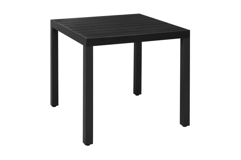 Trädgårdsbord svart 80x80x74 cm aluminium och WPC - Svart - Utemöbler - Utebord & trädgårdsbord - Cafebord