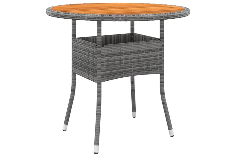 Utebord Ã˜80x75 cm akaciaträ och konstrotting grå - Grå - Utemöbler - Utebord & trädgårdsbord - Cafebord