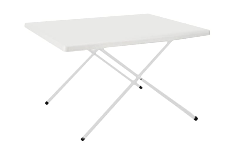 HI Hopfällbart campingbord vit justerbart 80x60x51/61 cm - Vit - Utemöbler - Utebord & trädgårdsbord - Campingbord