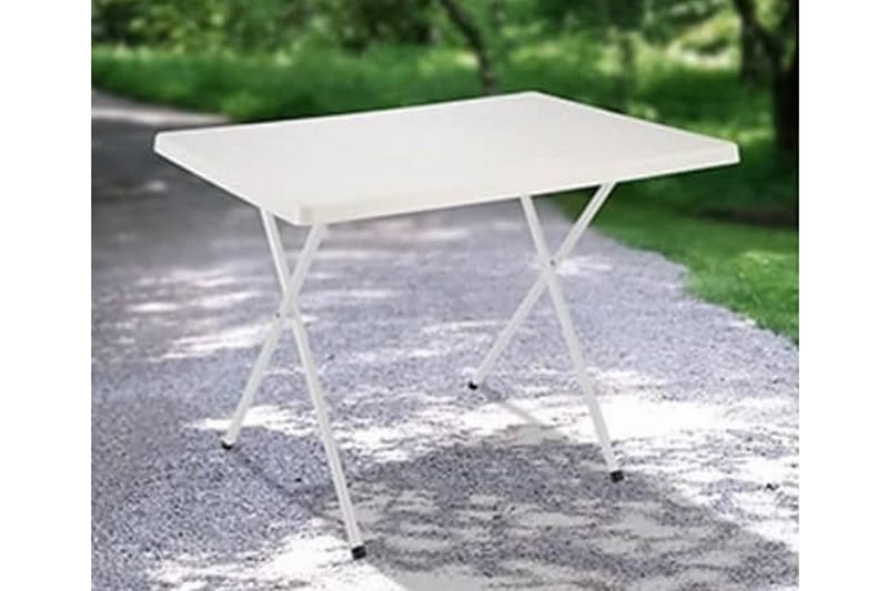 HI Hopfällbart campingbord vit justerbart 80x60x51/61 cm - Vit - Utemöbler - Utebord & trädgårdsbord - Campingbord