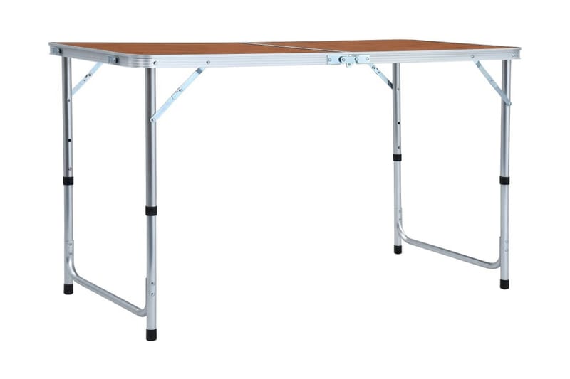 Hopfällbart campingbord aluminium 120x60 cm - Brun - Utemöbler - Utebord & trädgårdsbord - Campingbord