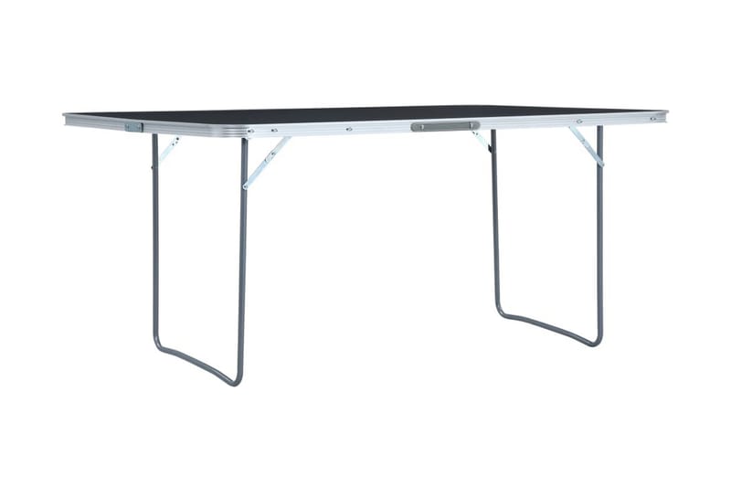 Hopfällbart campingbord grå aluminium 180x60 cm