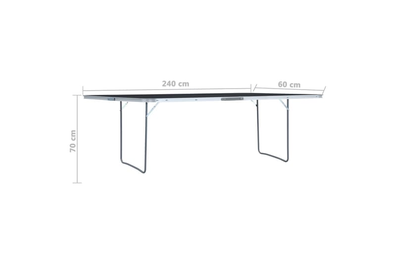 Hopfällbart campingbord grå aluminium 240x60 cm - Grå - Utemöbler - Utebord & trädgårdsbord - Campingbord