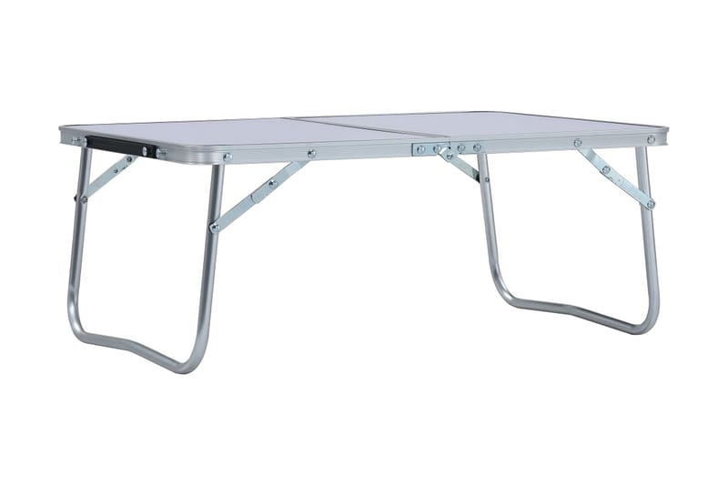 Hopfällbart campingbord vit aluminium 60x40 cm - Vit - Utemöbler - Utebord & trädgårdsbord - Campingbord