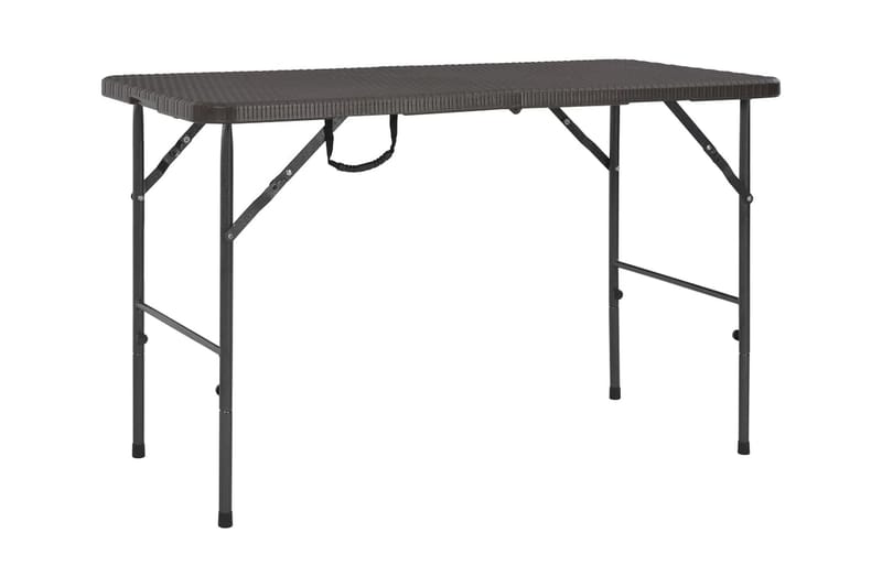 Hopfällbart trädgårdsbord brun 120x60x74 cm HDPE rotting - Brun - Utemöbler - Utebord & trädgårdsbord - Campingbord
