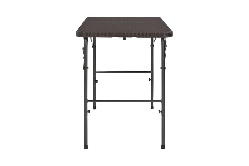 Hopfällbart trädgårdsbord brun 120x60x74 cm HDPE rotting - Brun - Utemöbler - Utebord & trädgårdsbord - Campingbord