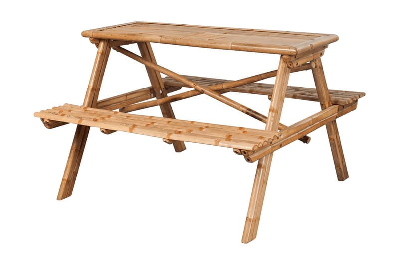 Picknickbord 120x120x78 cm bambu - Brun - Utemöbler - Utebord & trädgårdsbord - Campingbord