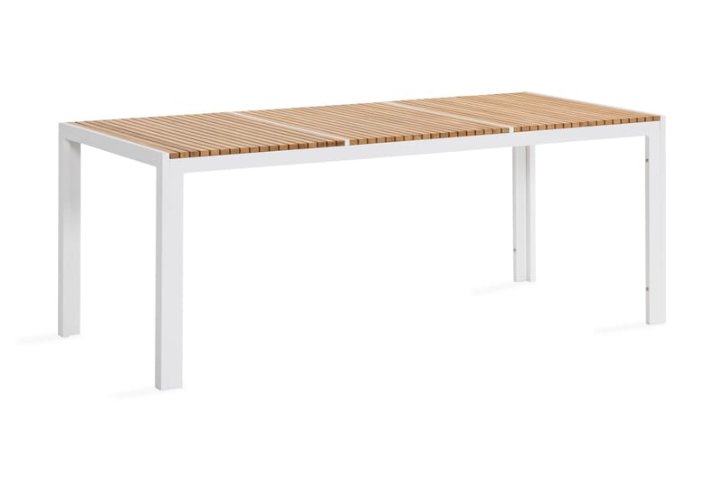 Barkar Matbord 200 cm - Teak/Vit - Utemöbler - Utebord & trädgårdsbord - Matbord utomhus