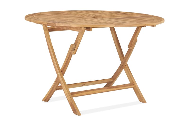 Hopfällbart trädgårdsbord Ã˜ 120 cm massivt teakträ - Brun - Utemöbler - Utebord & trädgårdsbord - Matbord utomhus