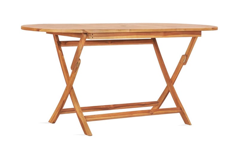 Hopfällbart trädgårdsbord 160x80x75 cm massivt teakträ - Brun - Utemöbler - Utebord & trädgårdsbord - Cafebord