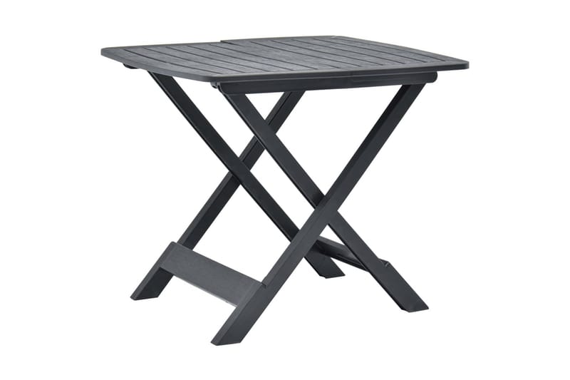 Hopfällbart trädgårdsbord antracit 79x72x70 cm plast - Grå - Utemöbler - Utebord & trädgårdsbord - Cafebord