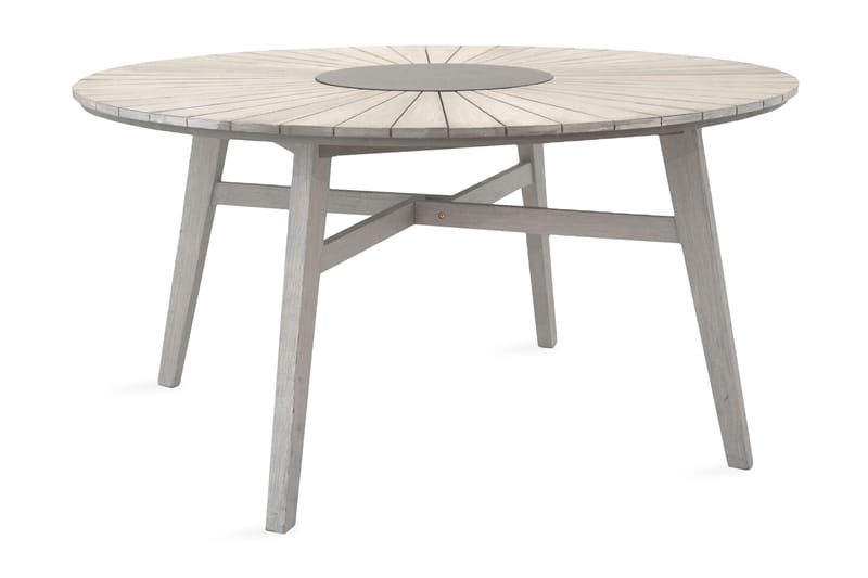 Rives Matbord Rund Ø150 cm Vit - Venture Home - Utemöbler - Utebord & trädgårdsbord - Matbord utomhus