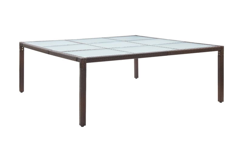 Trädgårdsbord brun 200x200x74 cm konstrotting - Brun - Utemöbler - Utebord & trädgårdsbord - Matbord utomhus