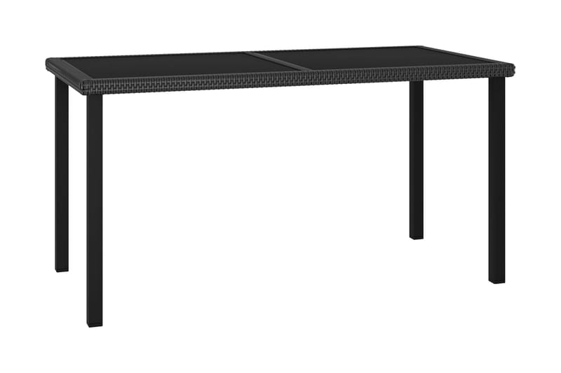 Trädgårdsbord svart 140x70x73 cm konstrotting - Svart - Utemöbler - Utebord & trädgårdsbord - Matbord utomhus