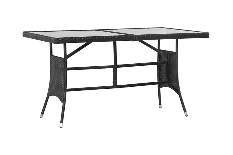 Trädgårdsbord svart 140x80x74 cm konstrotting - Svart - Utemöbler - Utebord & trädgårdsbord - Matbord utomhus