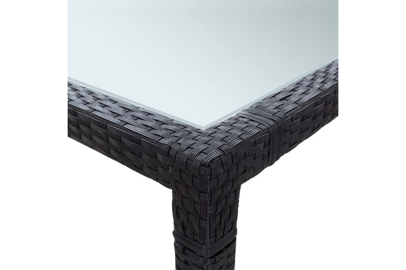 Trädgårdsbord svart 200x200x74 cm konstrotting - Svart - Utemöbler - Utebord & trädgårdsbord - Matbord utomhus