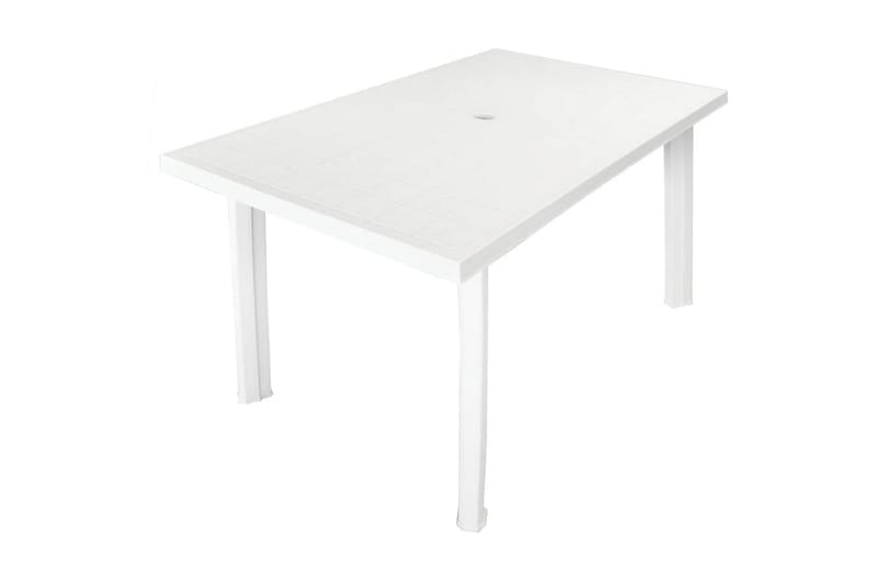 Trädgårdsbord vit 126x76x72 cm plast - Vit - Utemöbler - Utebord & trädgårdsbord - Matbord utomhus