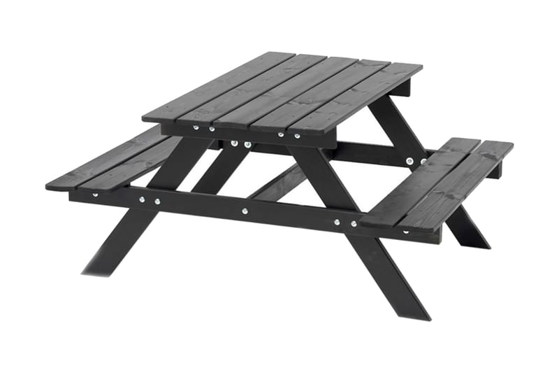 Hillerstorp Picnic Mini Picknickbord 106x90 cm - Tall/Svart - Utemöbler - Utebord & trädgårdsbord - Picknickbord & bänkbord