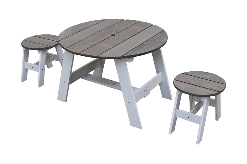 Picknickset 3 Delar Grå/Vit - AXI - Utemöbler - Utebord & trädgårdsbord - Cafebord