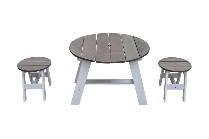 Picknickset 3 Delar Grå/Vit - AXI - Utemöbler - Utebord & trädgårdsbord - Picknickbord & bänkbord