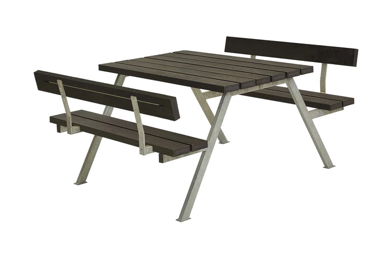 PLUS Alpha Bänkset med 2 Ryggstöd 118 cm - Utemöbler - Utebord & trädgårdsbord - Picknickbord & bänkbord