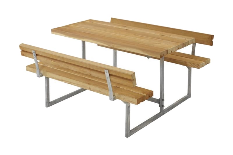 PLUS Basic Bänkset för Barn med 2 Ryggstöd - Beige - Utemöbler - Utebord & trädgårdsbord - Picknickbord & bänkbord