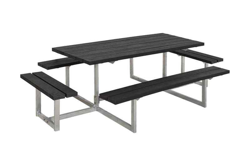PLUS Basic Bänkset - Grå/Svart - Utemöbler - Utebord & trädgårdsbord - Picknickbord & bänkbord