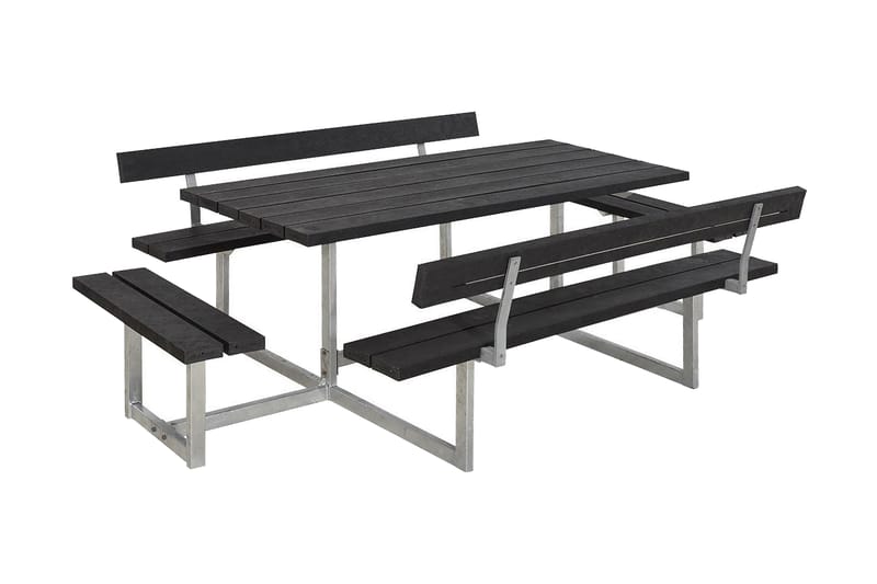 PLUS Basic Bänkset - Svart/Grå - Utemöbler - Utebord & trädgårdsbord - Picknickbord & bänkbord