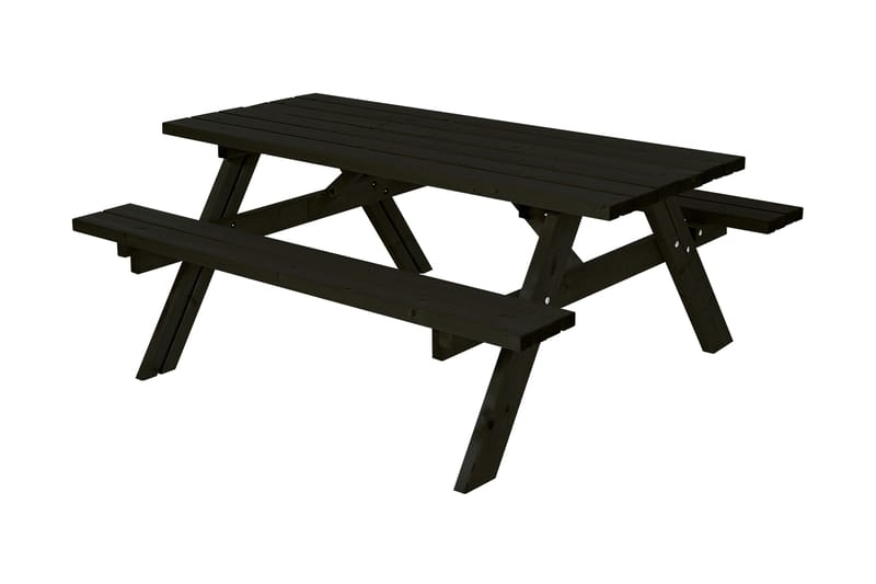 PLUS Gudrun Picknickbord med Bänk 177 cm - Svart - Utemöbler - Utebord & trädgårdsbord - Picknickbord & bänkbord