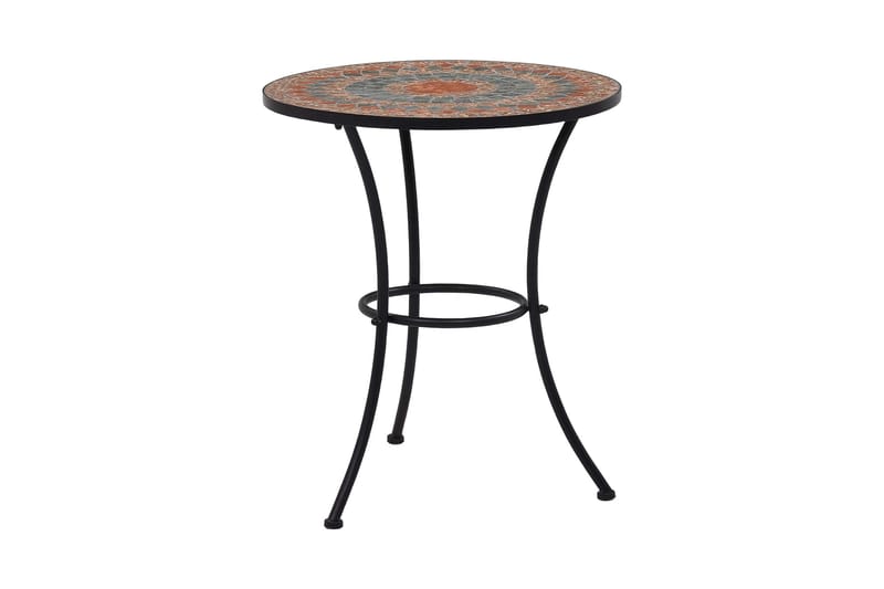 Mosaikbord orange/grå 60cm keramik - Orange - Utemöbler - Utebord & trädgårdsbord - Sidobord utomhus