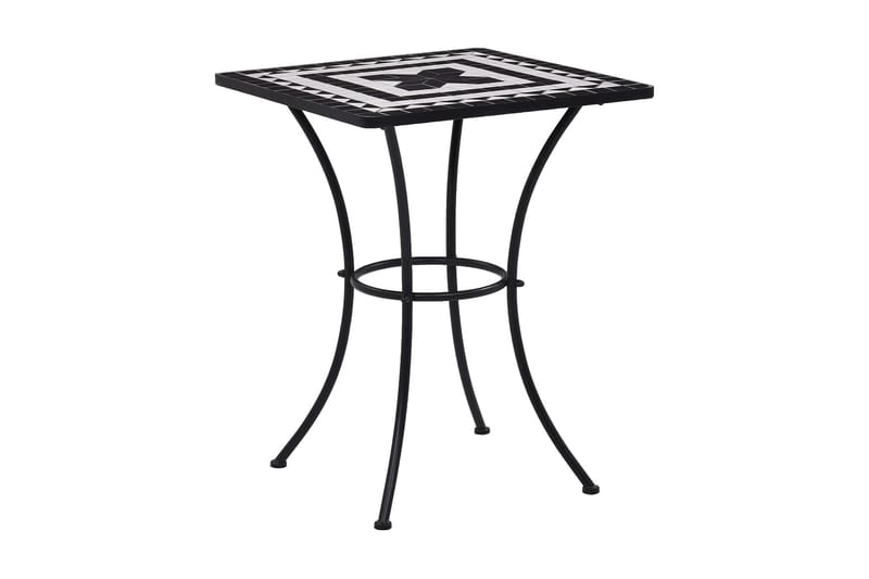 Mosaikbord svart och vit 60 cm keramik - Svart - Utemöbler - Balkong - Balkongmöbler - Balkongbord